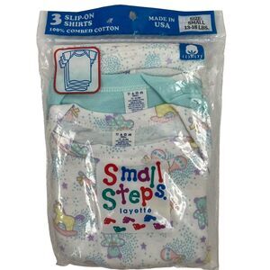 Vintage Small Steps Layette Baby Slip On Shirt Small 13-18 lbs Pack Of 3 NEW